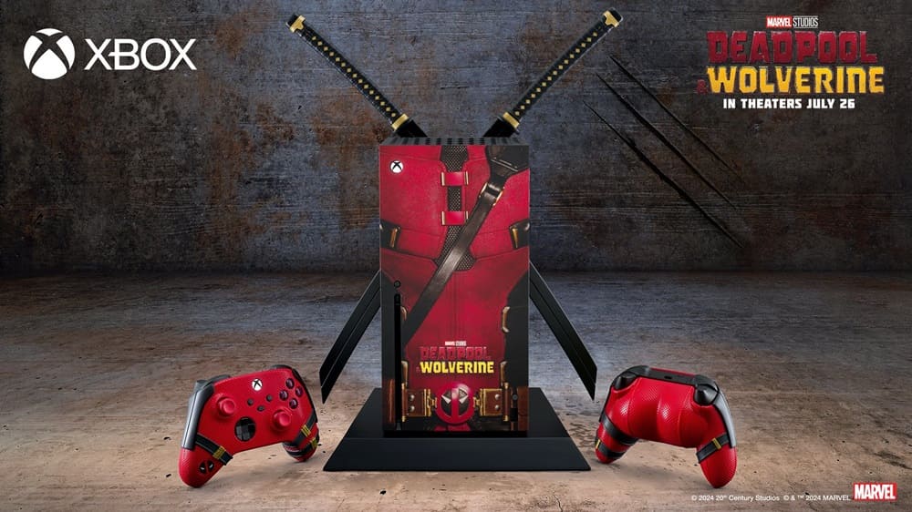 xbox-series-x personalizada Deadpool y Lobezno portada