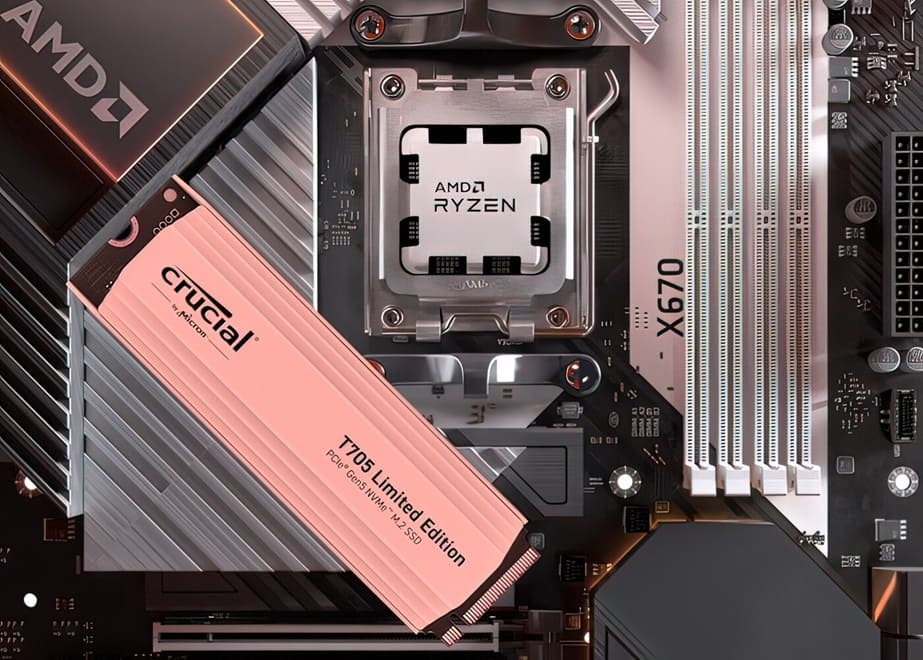 Crucial detecta un fallo en las placas base AMD X670E, que hace que las ranuras NVMe Gen 5 desciendan a velocidades Gen 1