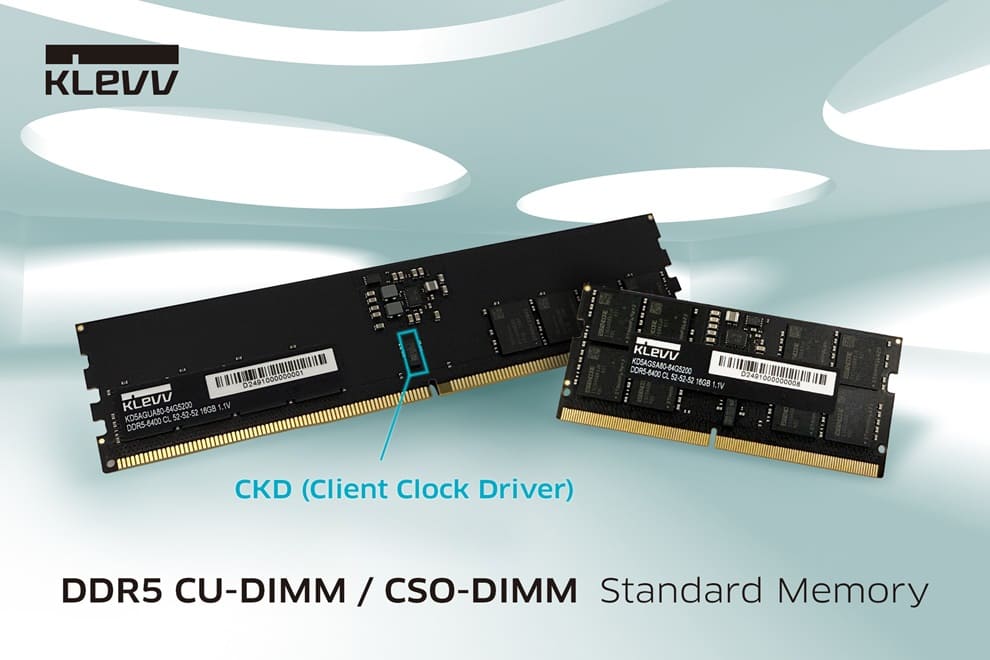 KLEVV lanza su primera memoria DDR5 CU-DIMM y CSO-DIMM estándar de alto rendimiento