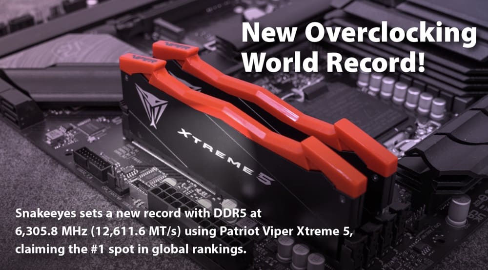 La memoria DDR5 Patriot Viper Xtreme 5 bate un récord mundial y muestra su liderazgo en rendimiento insignia