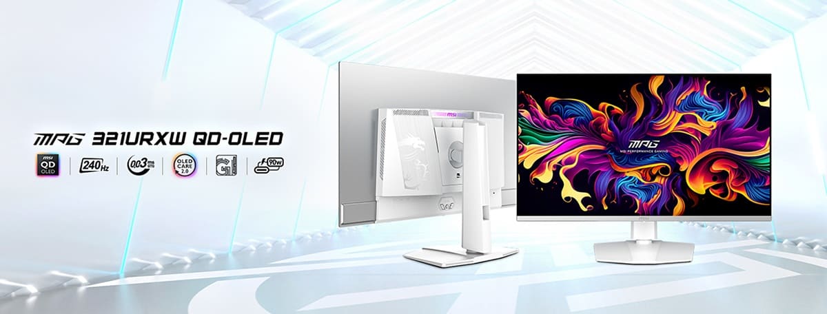 MSI presenta el MPG 321URXW QD-OLED: El monitor gaming definitivo en un elegante color blanco