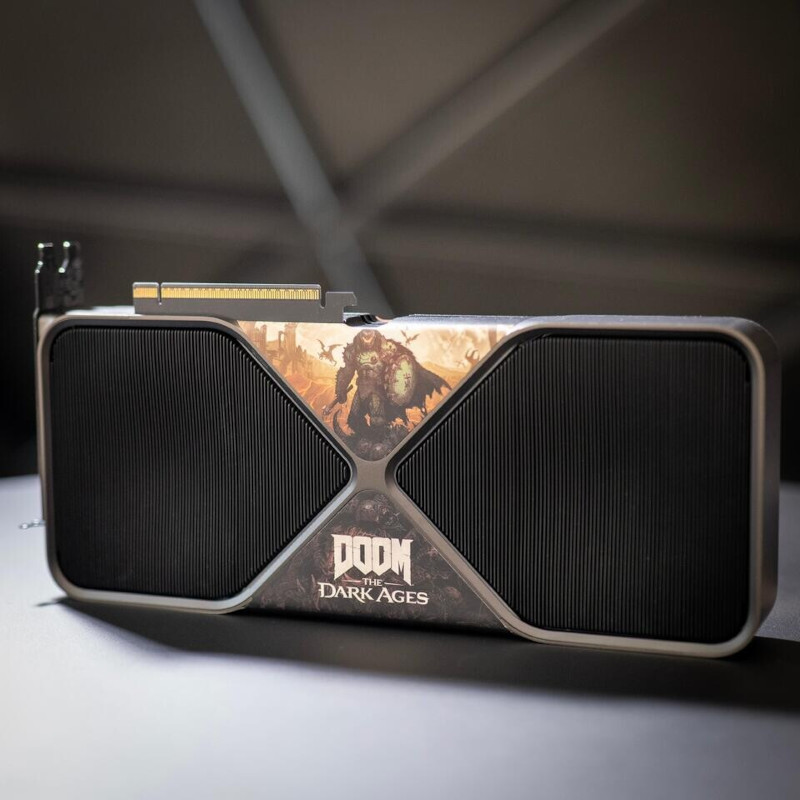 NVIDIA celebra DOOM: The Dark Ages con una RTX 5090 Founders Edition personalizada… y casi imposible de conseguir NVIDIA celebra DOOM: The Dark Ages con una RTX 5090 Founders Edition personalizada… y casi imposible de conseguir