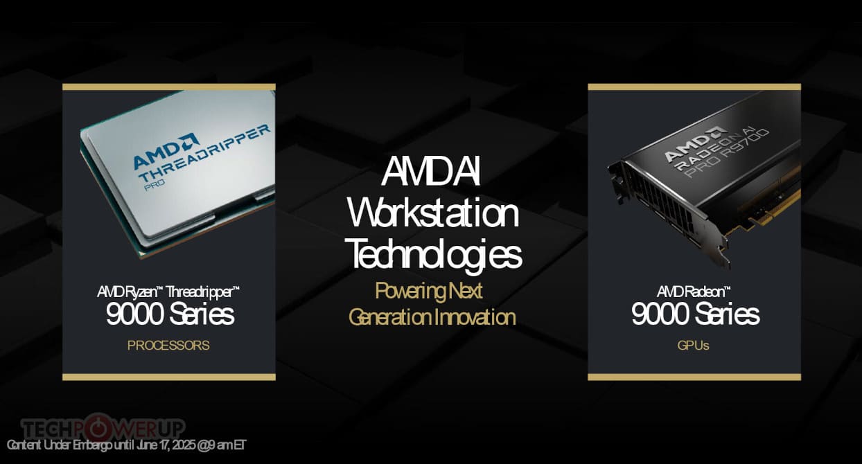 Ryzen Threadripper PRO 9000 y Radeon AI PRO 9000: nueva gama de AMD para estaciones de trabajo