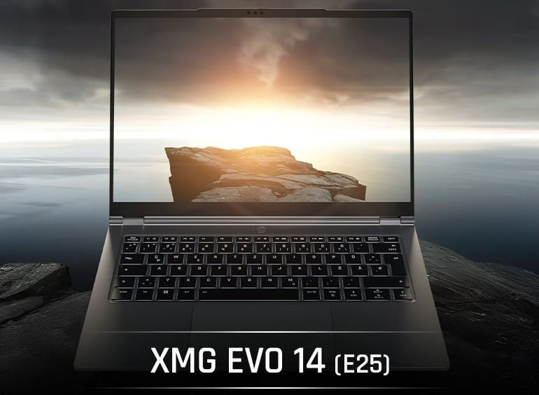XMG EVO 14 E25: ultrabook Ryzen AI con pantalla 2.8K, 128 GB RAM y solo 1,45 kg