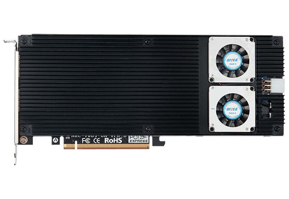 Areca presenta la ARC-1689-8N: tarjeta RAID PCIe 5.0 para ocho SSD M.2 con hasta 60 GB/s