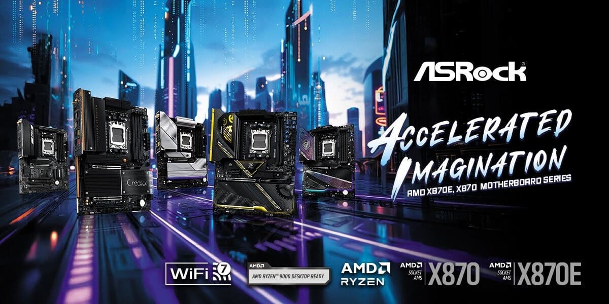 ASRock presenta su nueva gama de placas base X870/X870E para AMD con overclocking extremo, WiFi 7 y USB4