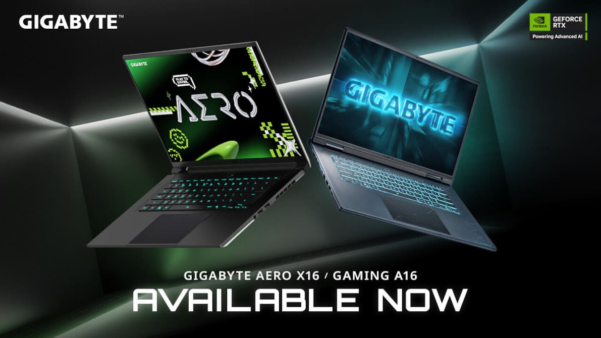 Gigabyte amplía su línea de PCs con inteligencia artificial con los modelos AERO X16 y GAMING A16