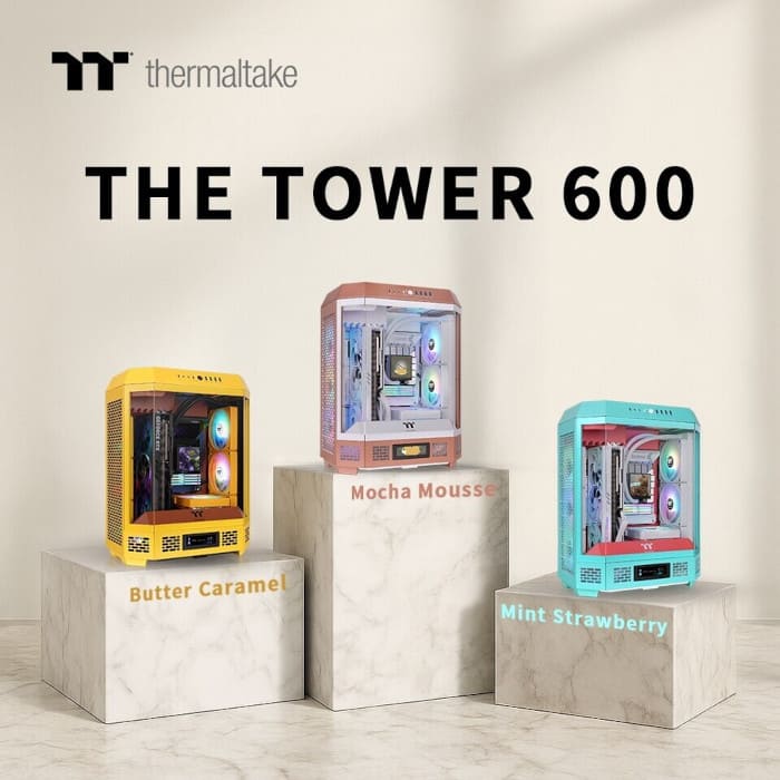 Thermaltake reinventa The Tower 600 con tres nuevos colores pastel: Mint Strawberry, Butter Caramel y Mocha Mousse