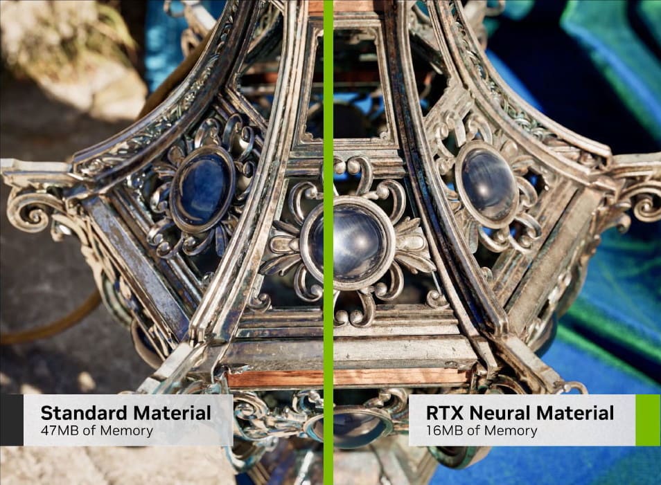 Las primeras pruebas con DLSS 4 y Neural Texture Compression muestran hasta un 90% menos de uso de VRAM