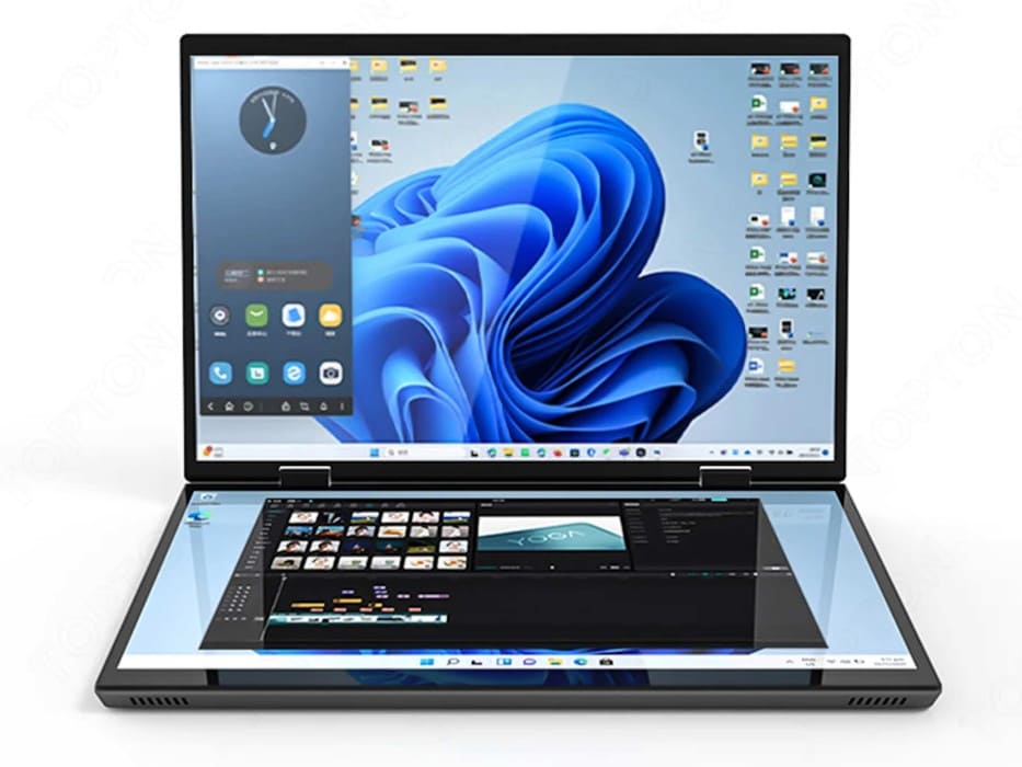 Topton L14: portátil plegable con doble pantalla táctil y enfoque en productividad