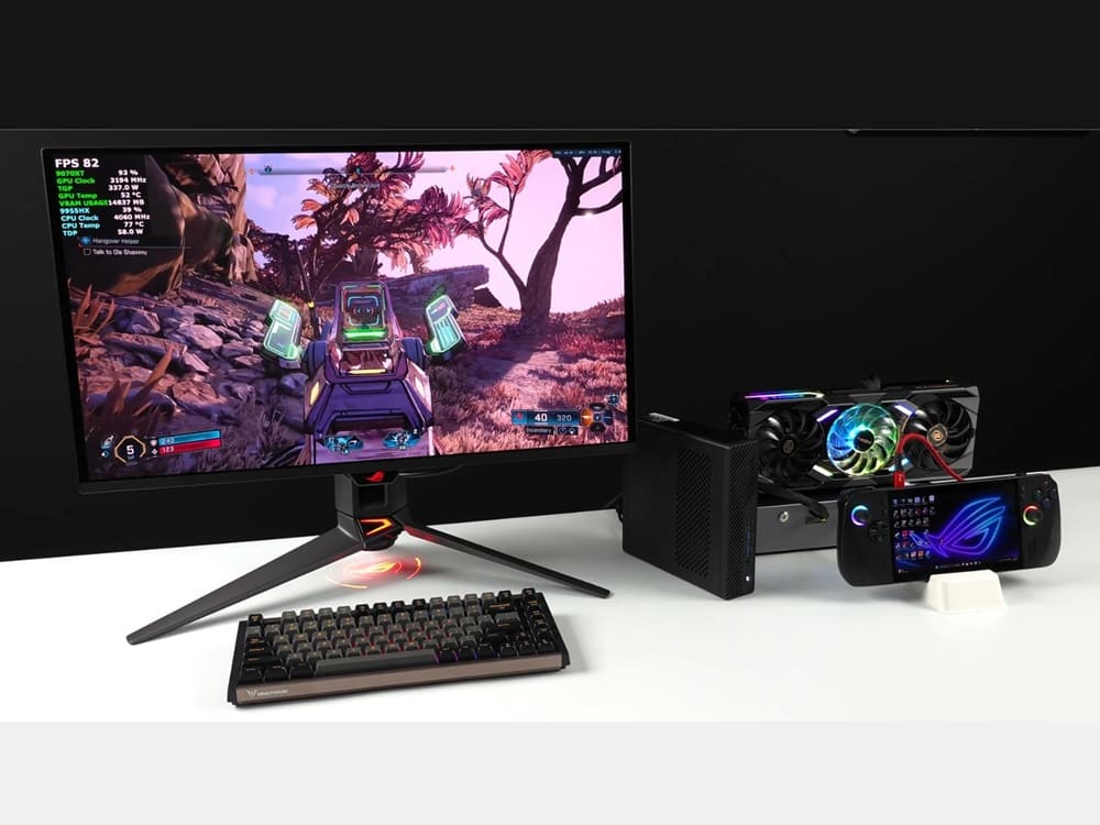 AMD Radeon RX 9070 XT probada como eGPU vía Oculink y USB4 en el canal de ETA PRIME