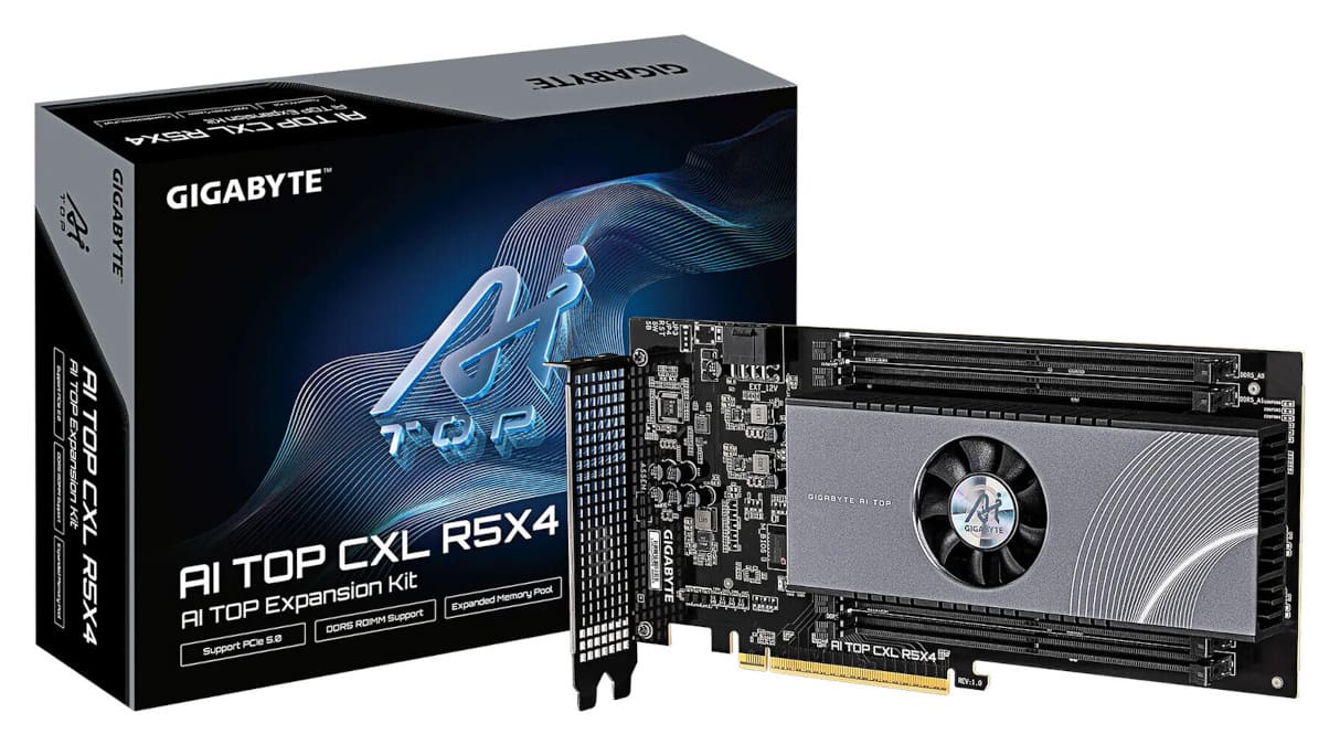 Gigabyte lanza la AI TOP CXL R5X4 para ampliar memoria hasta 512 GB