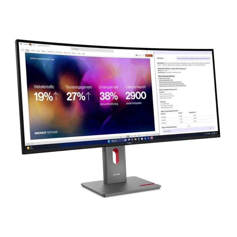 Lenovo prepara el ThinkVision P40WD-40: monitor 5K2K de 40" con 120 Hz y Thunderbolt 4