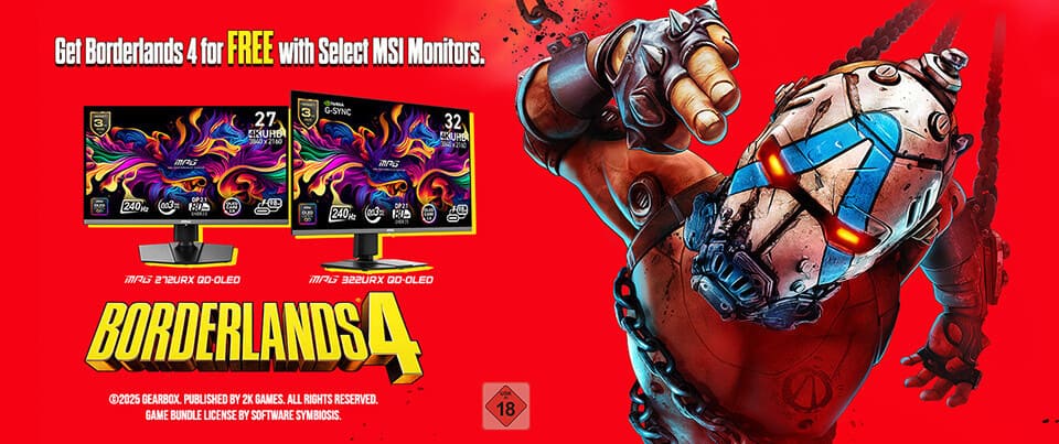 MSI lanza promoción de monitores gaming con Borderlands 4