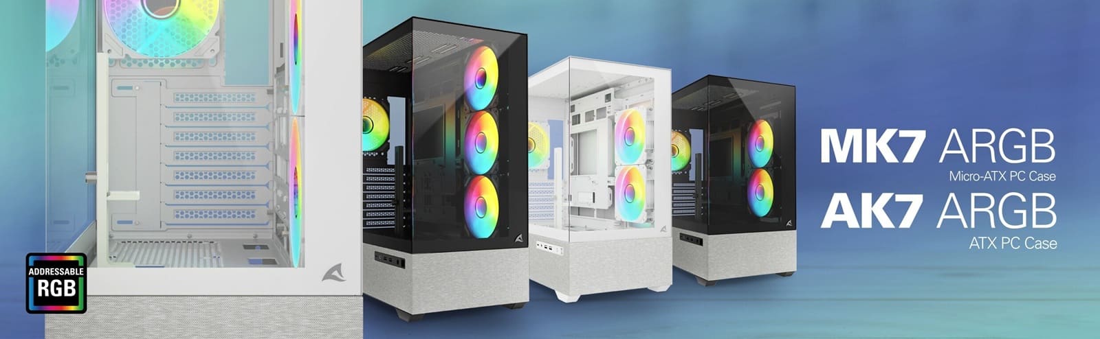 AK7 ARGB y MK7 ARGB: nuevas cajas ATX y microATX con diseño elegante y refrigeración optimizada