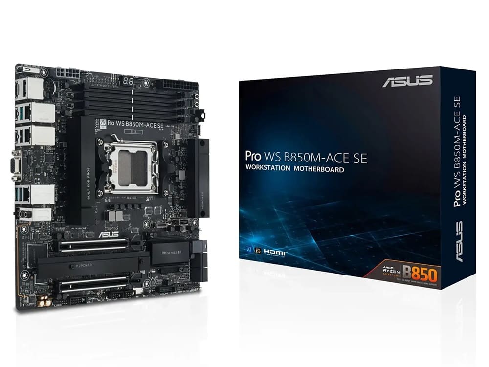 ASUS presenta la Pro WS B850M-ACE SE, una placa Micro-ATX profesional con gestión remota