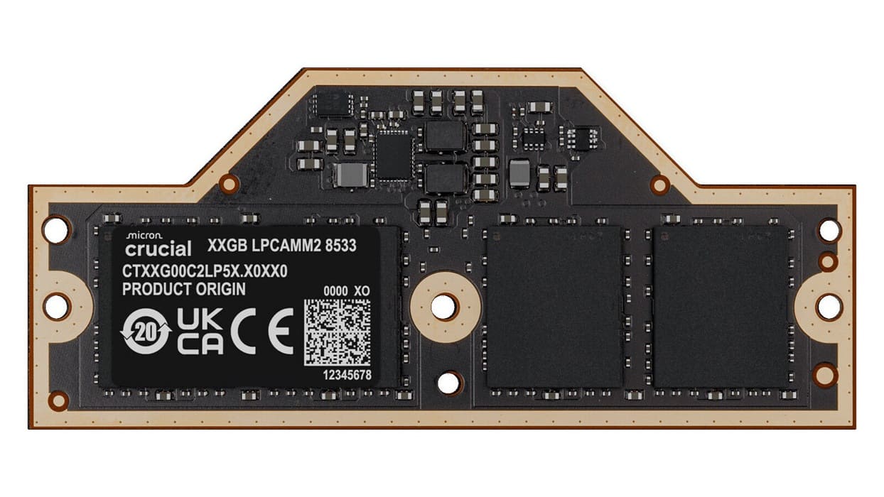 Micron impulsa Crucial LPCAMM2 hasta 8.533 MT/s para portátiles y PCs AI-ready