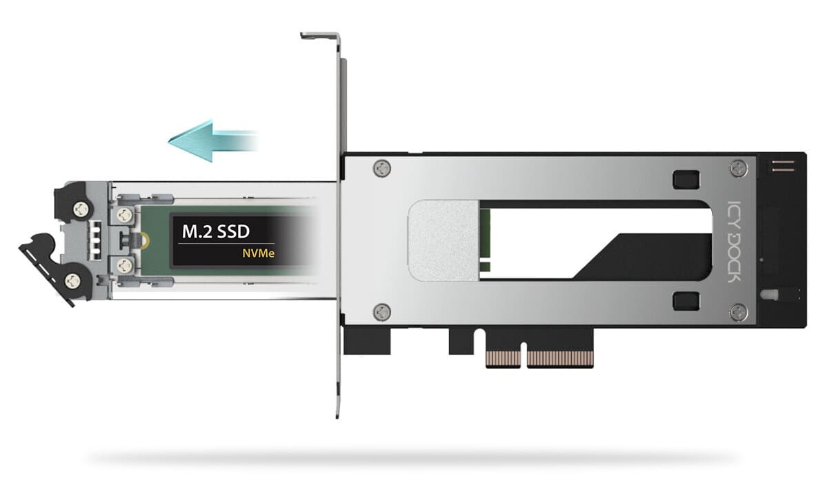 ICY DOCK MB840M5P-B: convierte un slot PCIe en bahía extraíble para SSD NVMe PCIe 5.0