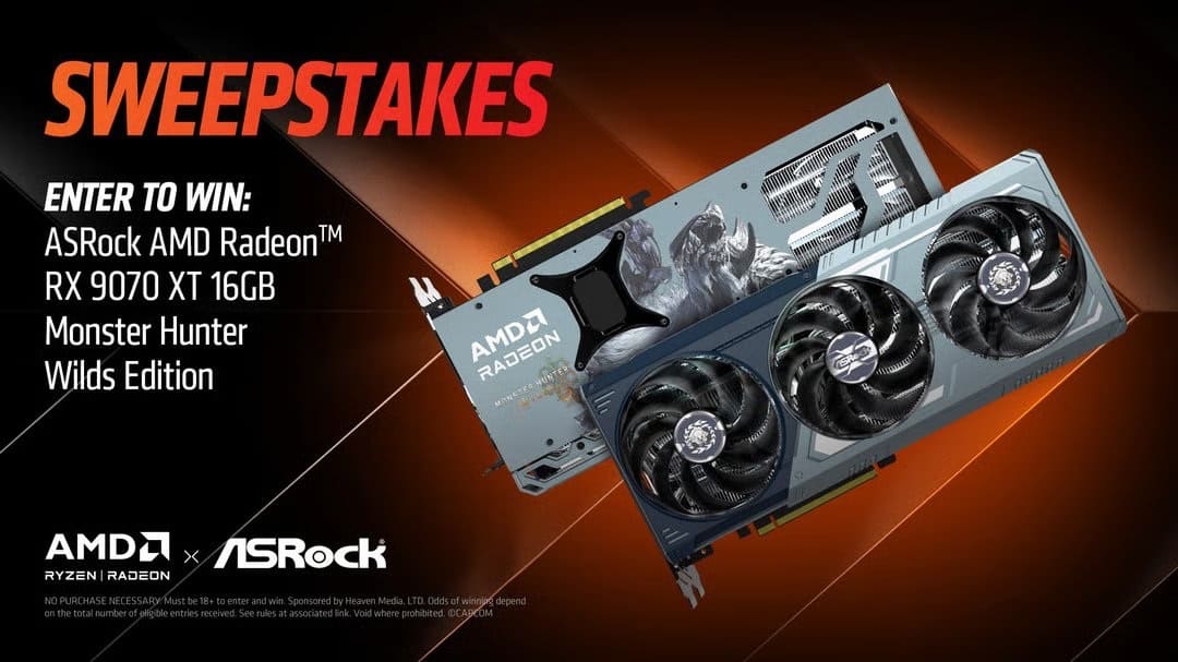 AMD sortea cinco tarjetas Radeon RX 9070 XT Monster Hunter Wilds Edition de 16 GB en un evento global