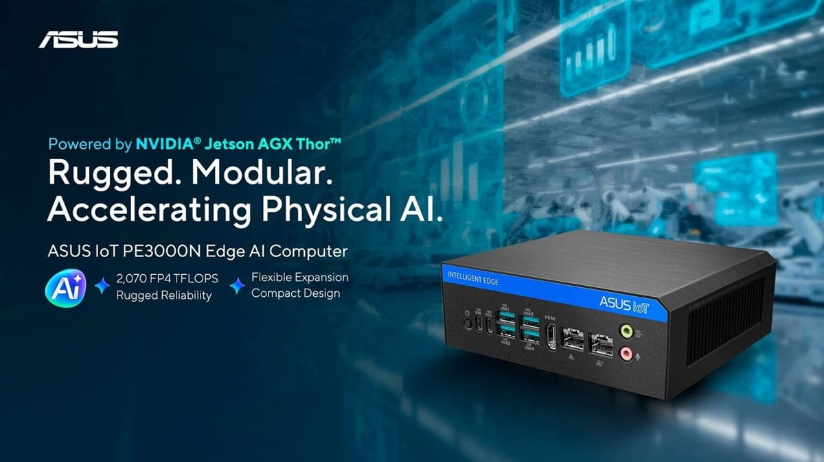 ASUS IoT presenta el PE3000N: una potente plataforma edge-AI con NVIDIA Jetson Thor y GPU Blackwell