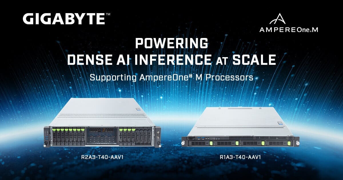 Giga Computing presenta servidores AmpereOne M con hasta 192 núcleos Arm