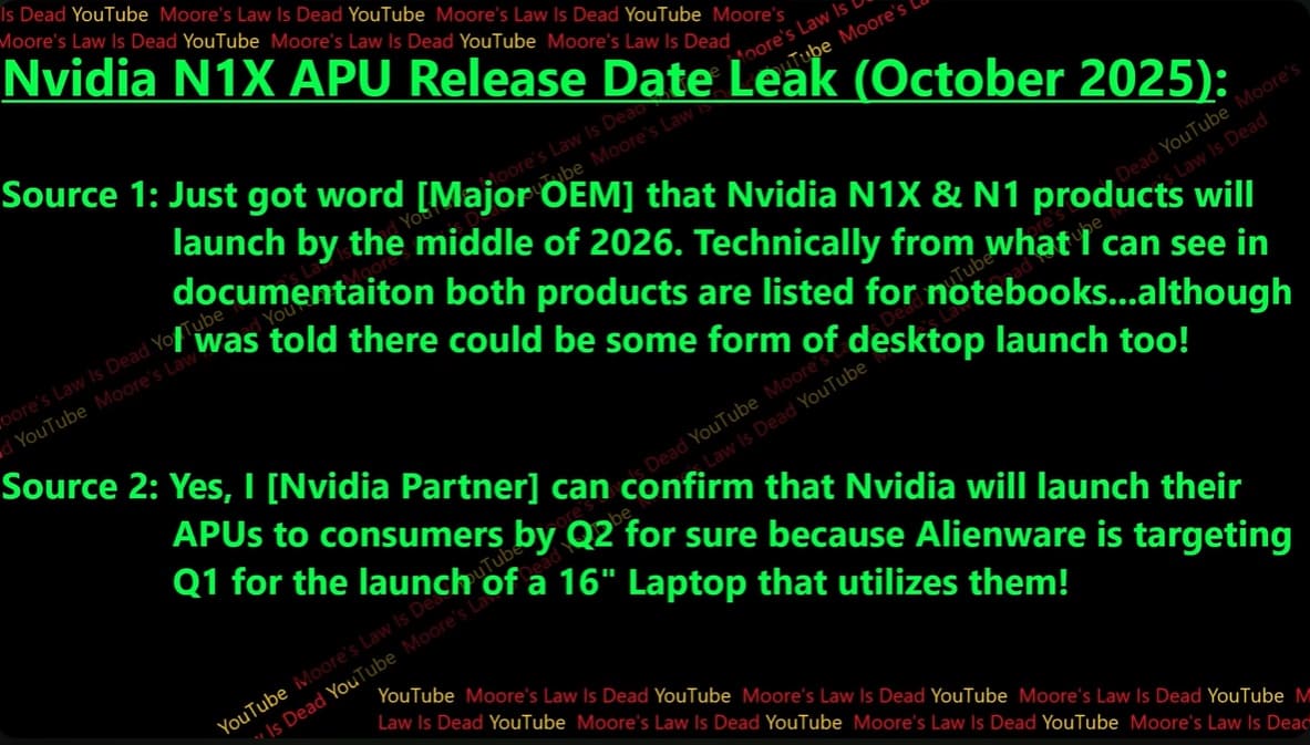NVIDIA N1X: el APU ARM con más de 6.000 núcleos CUDA debutará en un portátil Alienware en 2026