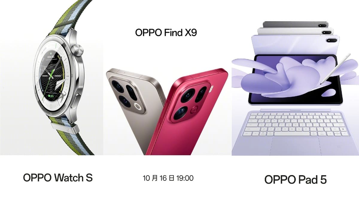 OPPO se prepara para una semana de lanzamientos con los nuevos Find X9, Watch S y Pad 5