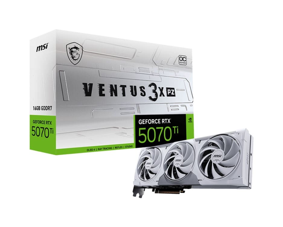 MSI presenta la GeForce RTX 5070 Ti VENTUS 3X PZ, su primera GPU con diseño trasero Project Zero