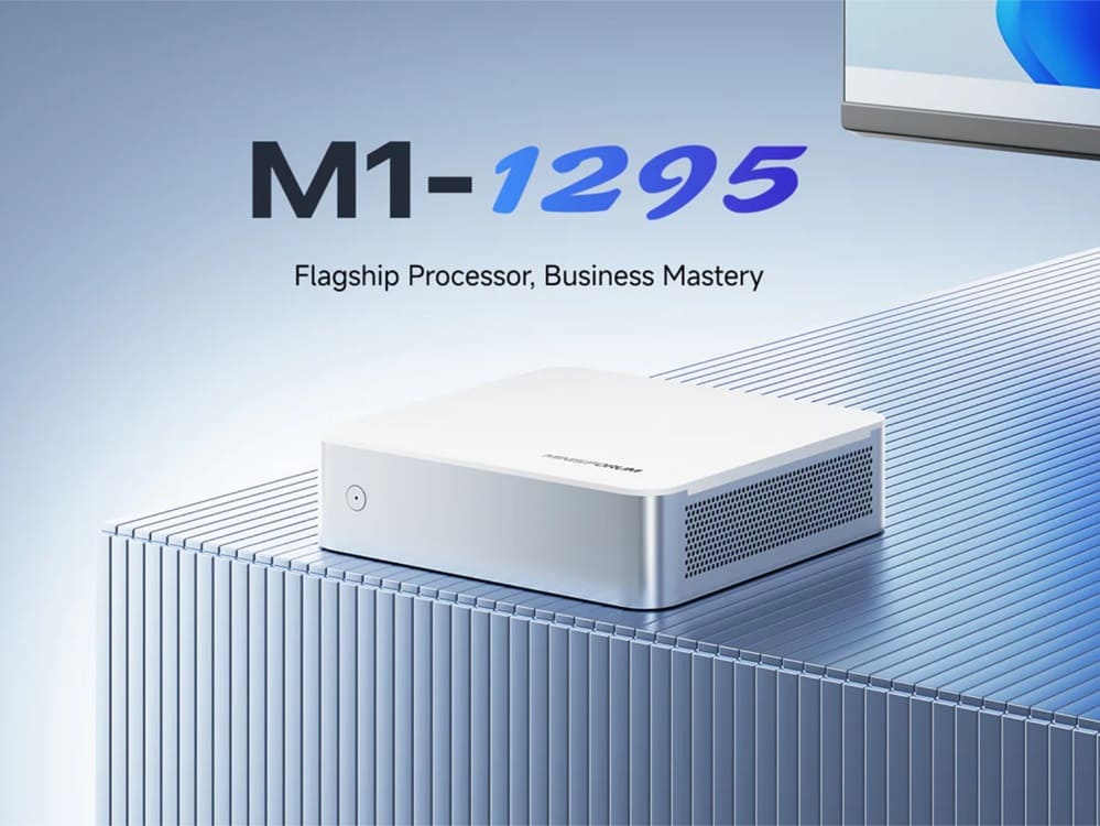 Minisforum lanza el M1-1295 con Intel Core i9-12950HX y diseño minimalista sin puertos frontales