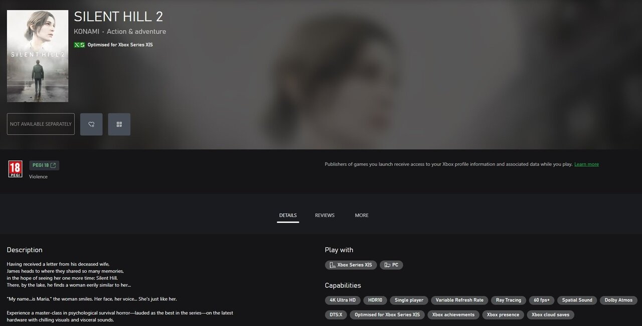 Silent Hill 2 podría llegar a Xbox Series X|S el 21 de noviembre de 2025, según una filtración en la Microsoft Store