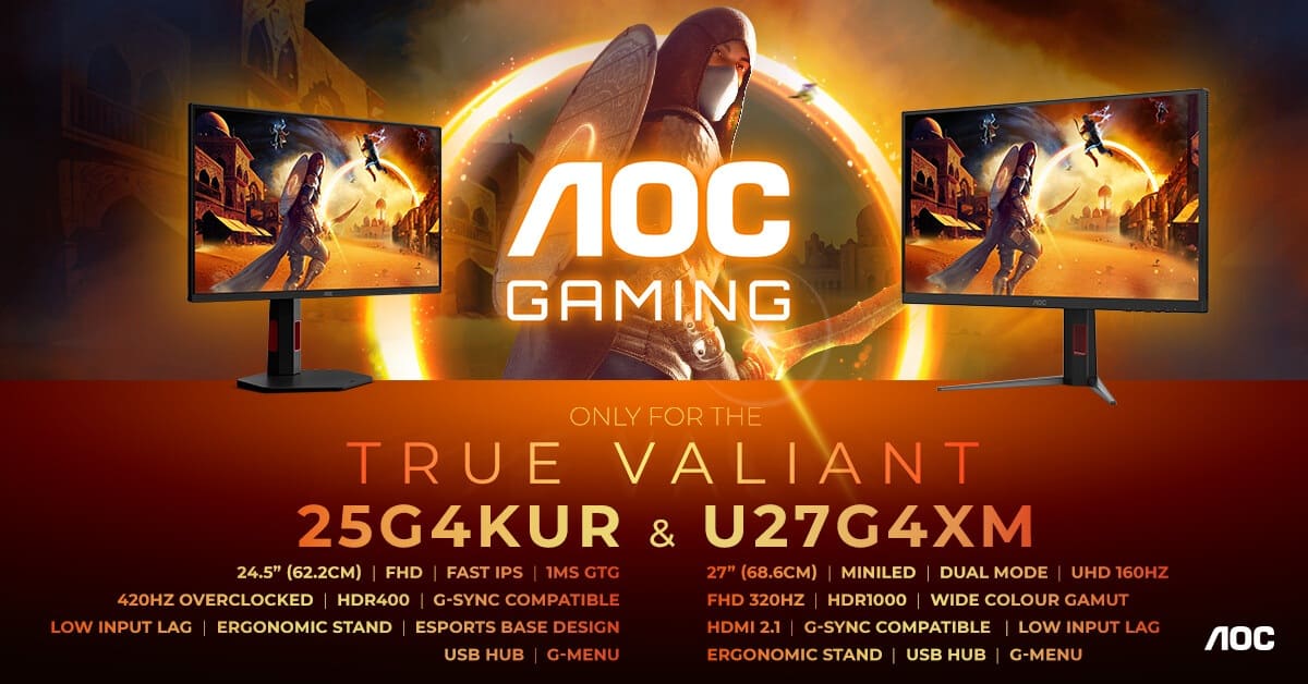 AOC U27G4XM y 25G4KUR: MiniLED HDR1000 y 420 Hz para todos los estilos de juego