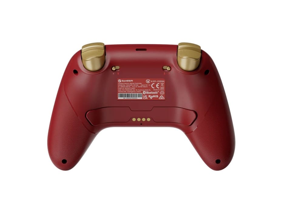 GameSir Nova 2 Lite Iron Man Edition: mando inalámbrico con estética roja y dorada y joysticks Hall Effect