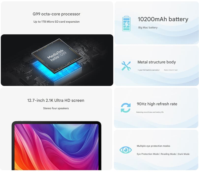 Lecoo presenta la Tablet 12.7 con Helio G99 y pantalla 90Hz por menos de 200€