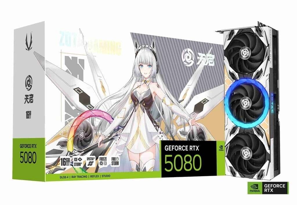 ZOTAC lanza las RTX 5080 y 5070 Ti Apocalypse OC en EE. UU. con diseño inspirado en anime