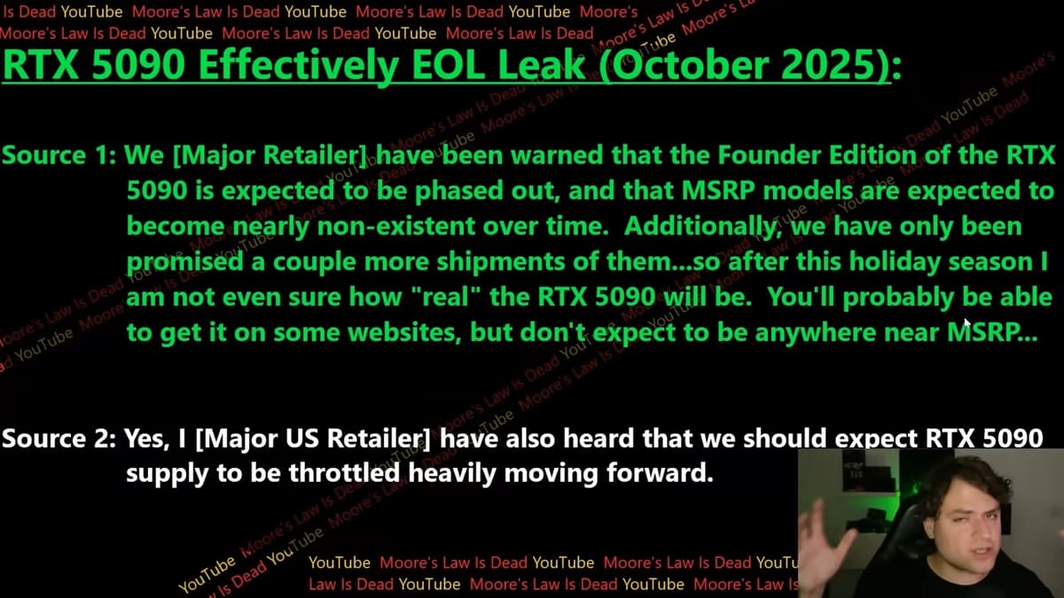 La NVIDIA GeForce RTX 5090 estaría llegando a su fin: se aproxima el fin de su ciclo de vida (EOL)