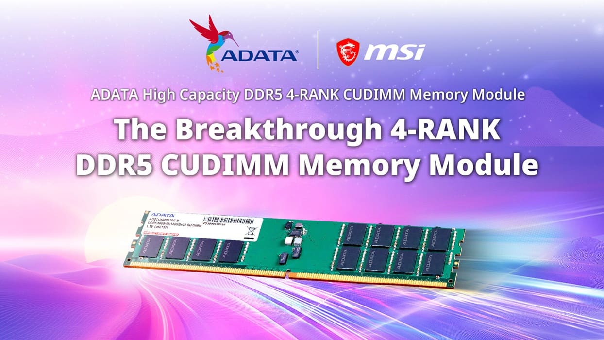 ADATA DDR5 4-Rank CUDIMM: módulo de 128 GB validado a 5600 MT/s en MSI Z890