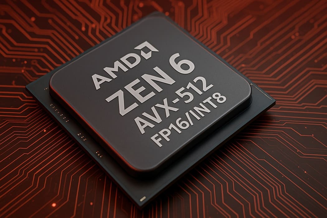 AMD Zen 6: el nuevo manual ISA confirma soporte AVX-512 completo con cálculos FP16 e INT8