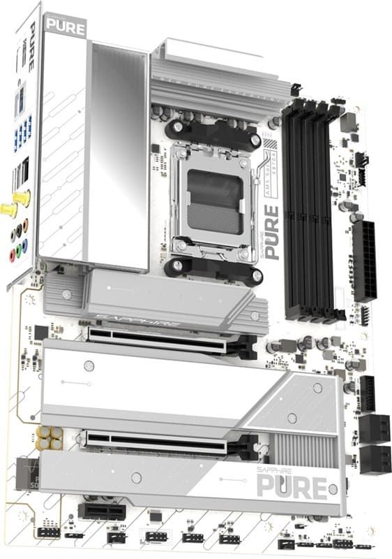 Sapphire PURE X870A: se filtra la nueva placa AM5 con estética blanca y WIFI 7