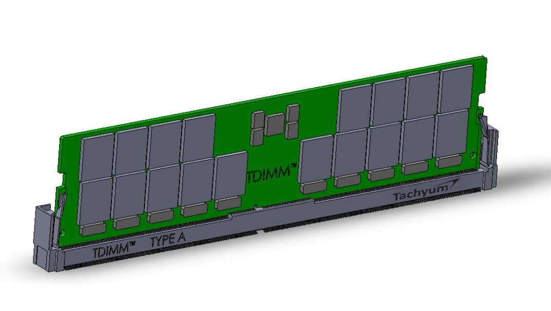 Tachyum TDIMM: nuevo estándar de memoria que duplica el ancho de banda DDR5 y apunta a la era de la IA asequible
