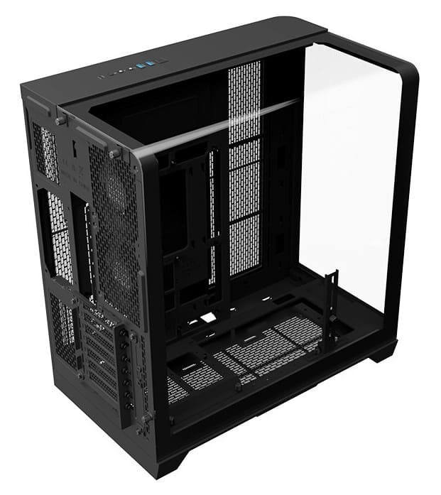 Thermaltake presenta el View 390 TG, un chasis ATX con panel curvado de vidrio y soporte para placas con conectores ocultos