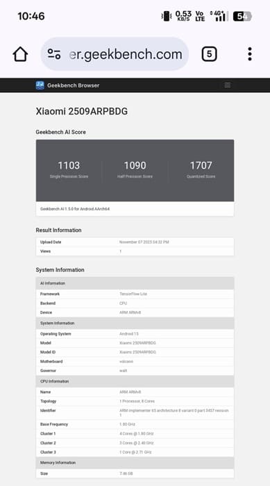 Poco Pad M1 se filtra en Geekbench: será una versión renombrada del Redmi Pad 2 Pro con Snapdragon 7s Gen 4