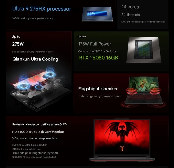 Lenovo Legion Y9000P Diablo IV: portátil gaming extremo con RTX 5080 y OLED de 240 Hz