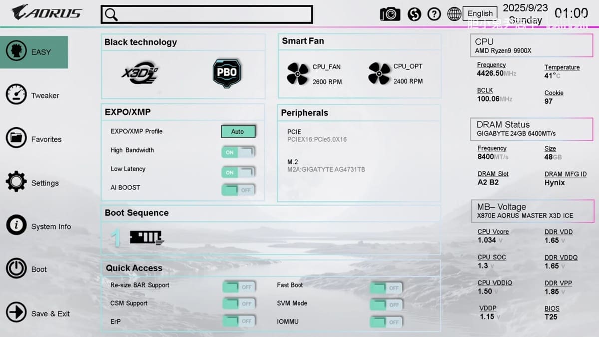 Filtrado un nuevo BIOS AORUS con IA y funciones “X3D 2.0” en placas X870E