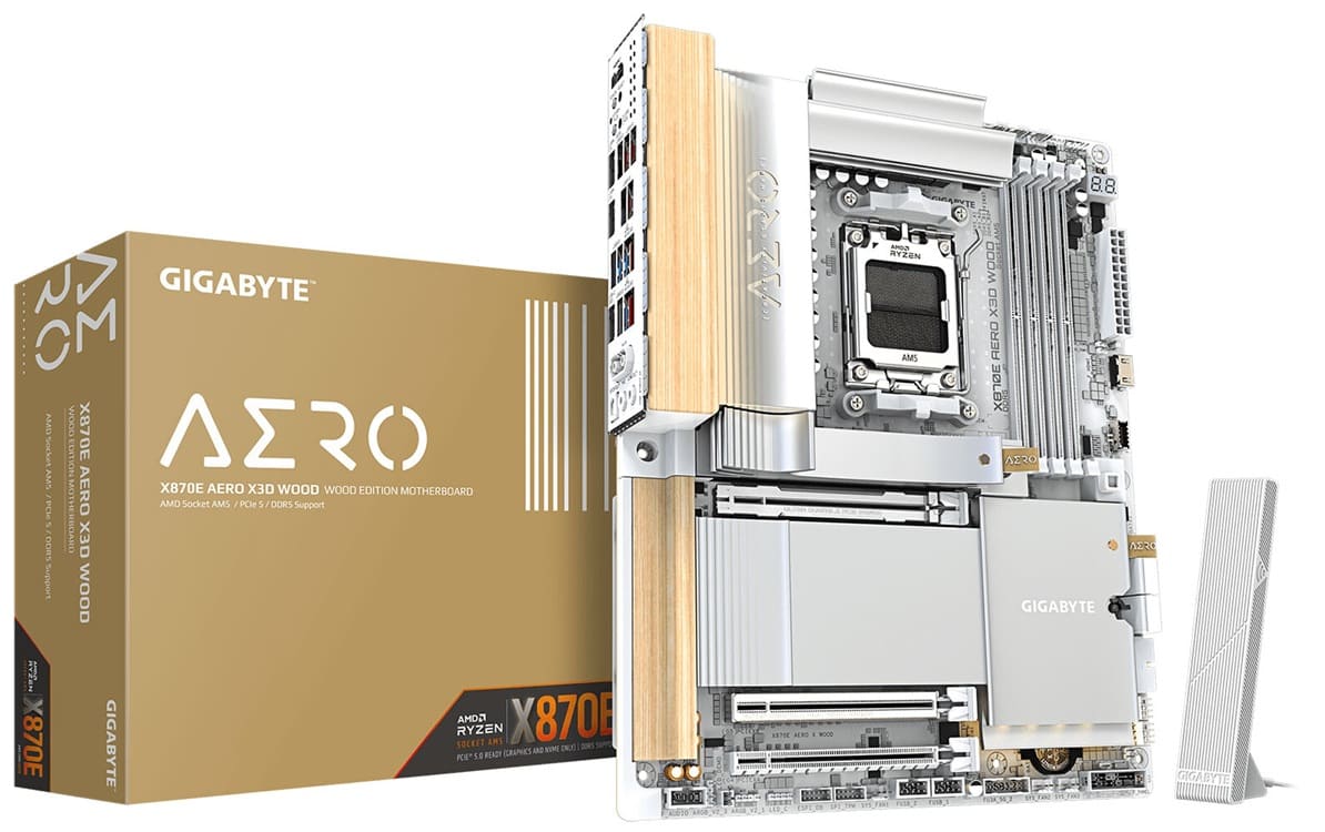 Gigabyte X870E AERO X3D WOOD: placa base de madera con diseño orgánico y rendimiento extremo
