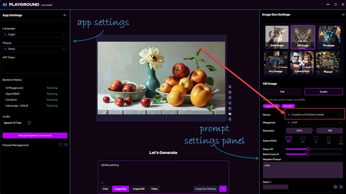 Intel deja ver una Arc con 32 GB en AI Playground