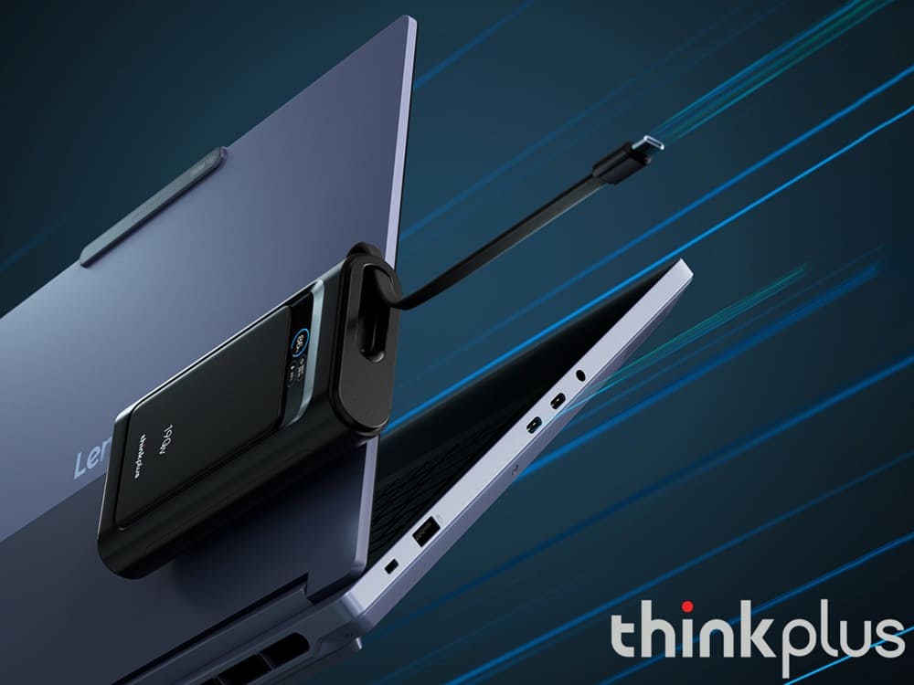 Lenovo ThinkPlus lanza una batería externa de 190W con pantalla integrada y triple carga simultánea