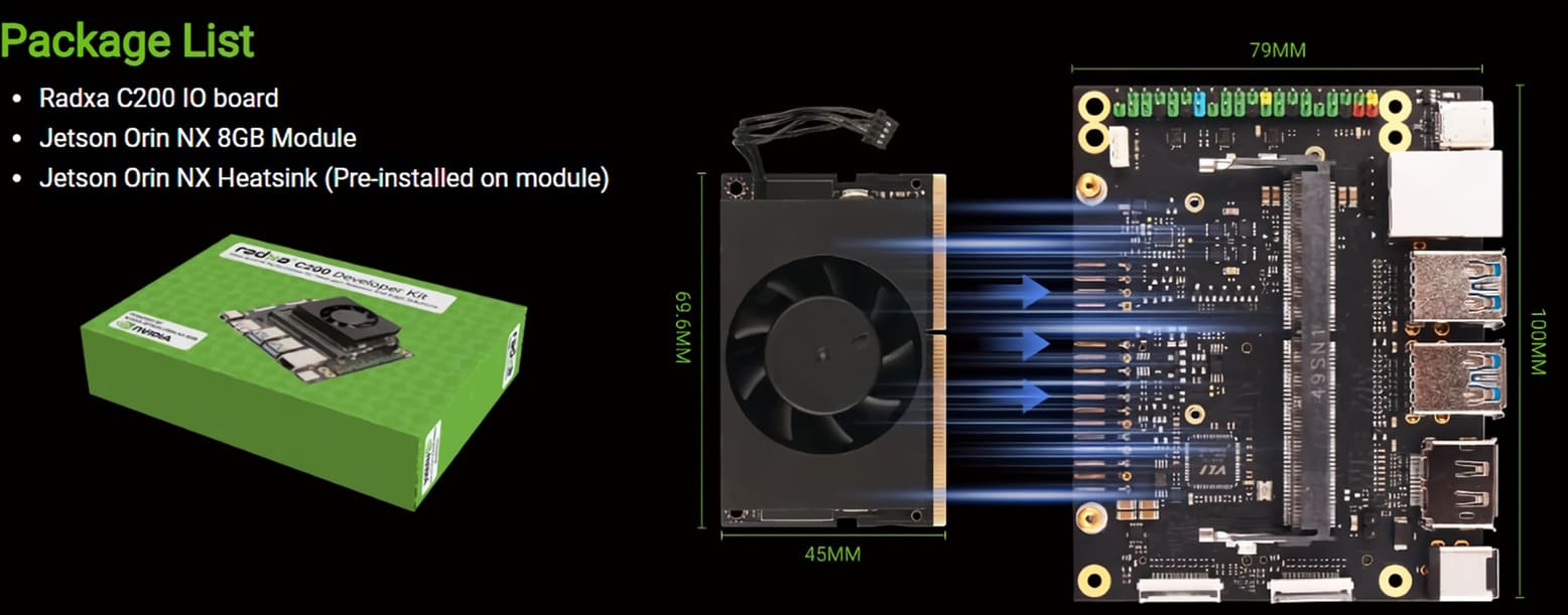 Radxa C200: SBC con Jetson Orin NX y 117 TOPS de potencia para IA local