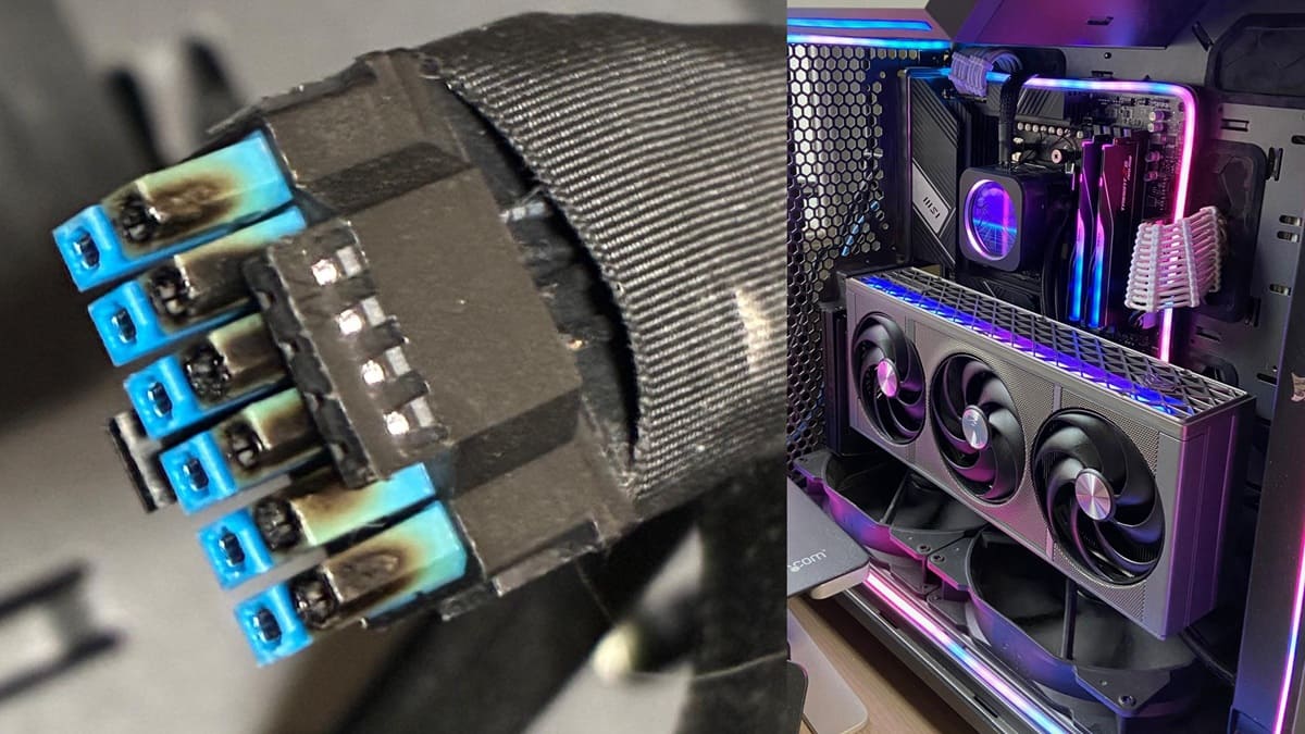 Nuevo caso de conector de 16 pines quemado en una Radeon RX 9070 XT Nitro+