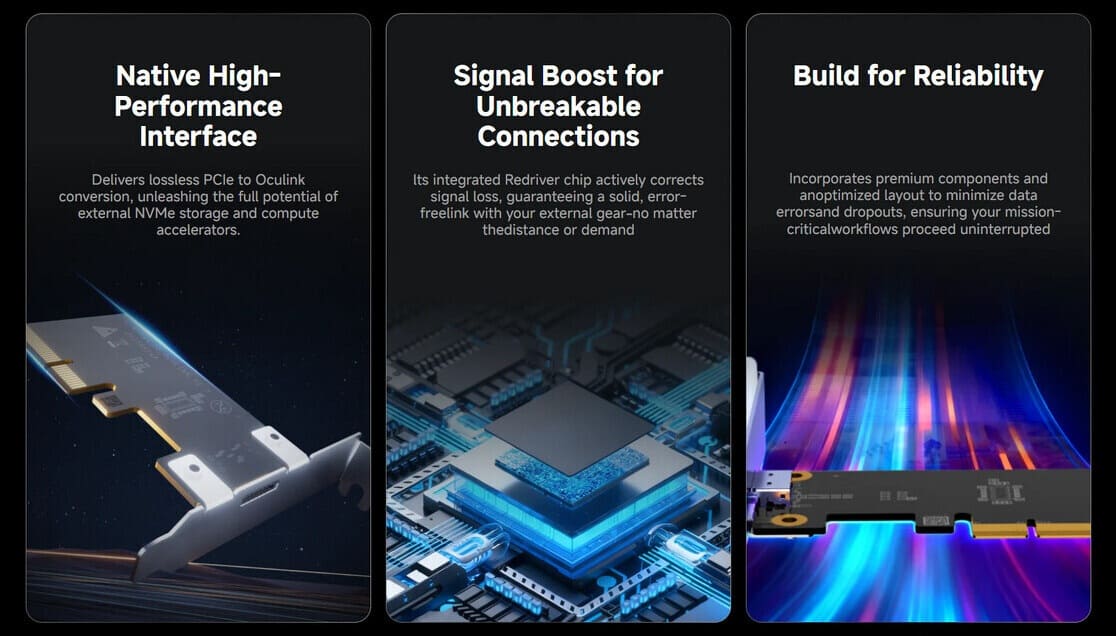 Minisforum lanza la EOP4A, una tarjeta OCuLink para GPU externa
