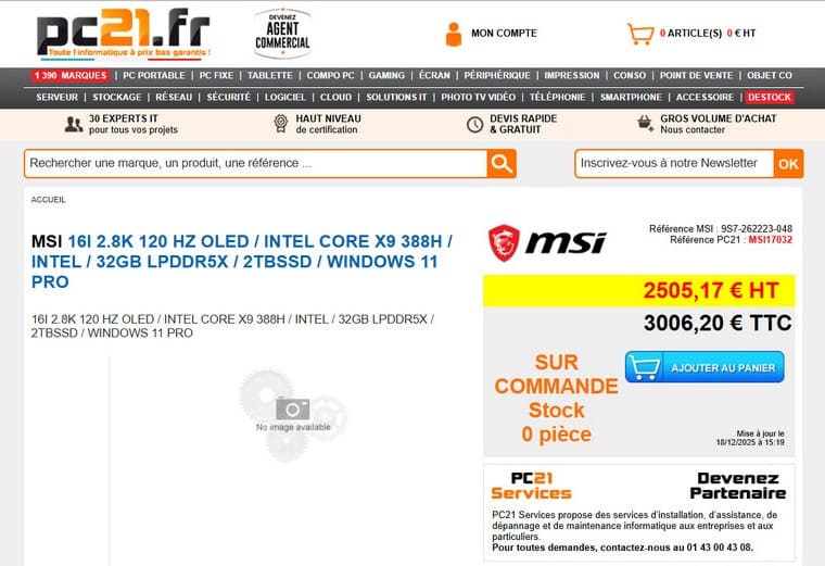 MSI adelanta portátiles con Intel Core Ultra 300 Panther Lake